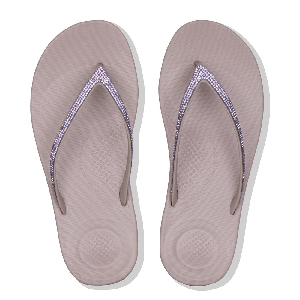 Fitflop Womens Flip-flops Pink - Iqushion Sparkle Ergonomic - 34DSTLQMG